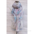 Fashion Women\'s flowers Soft Voile Scarf long voile scarf
